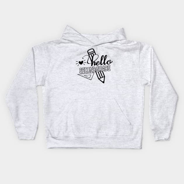 Back to School Hello 2nd Grade School Kids Hoodie by mo designs 95